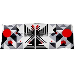 Retro Geometric Red And Black Triangles  Body Pillow Case Dakimakura (two Sides) by flipstylezfashionsLLC