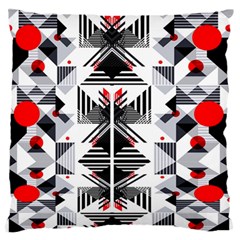 Retro Geometric Red And Black Triangles  Large Flano Cushion Case (two Sides) by flipstylezfashionsLLC