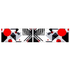 Retro Geometric Red And Black Triangles  Small Flano Scarf by flipstylezfashionsLLC