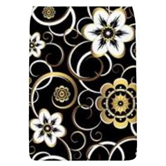 Beautiful Gold And White Flowers On Black Flap Covers (l)  by flipstylezfashionsLLC