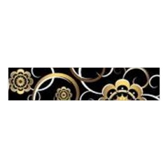 Beautiful Gold And White Flowers On Black Velvet Scrunchie by flipstylezfashionsLLC