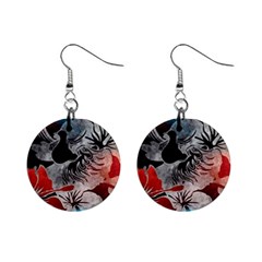 Beautiful Hibiscus Flower Design  Mini Button Earrings by flipstylezfashionsLLC