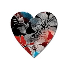 Beautiful Hibiscus Flower Design  Heart Magnet by flipstylezfashionsLLC