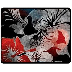 Beautiful Hibiscus Flower Design  Fleece Blanket (medium)  by flipstylezfashionsLLC