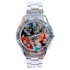 Beautiful Hibiscus Flower Design  Stainless Steel Analogue Watch by flipstylezfashionsLLC