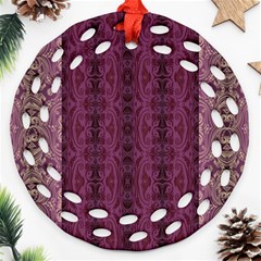 Beautiful Decorative Creative Purple Seamless Design By Kiekie Stricklnd Ornament (round Filigree) by flipstylezfashionsLLC