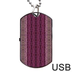 Beautiful Decorative Creative Purple Seamless Design By Kiekie Stricklnd Dog Tag Usb Flash (one Side)