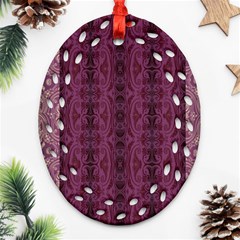 Beautiful Decorative Creative Purple Seamless Design By Kiekie Stricklnd Ornament (oval Filigree) by flipstylezfashionsLLC