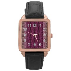 Beautiful Decorative Creative Purple Seamless Design By Kiekie Stricklnd Rose Gold Leather Watch  by flipstylezfashionsLLC