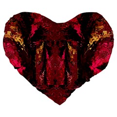 Gorgeous Burgundy Native Watercolors By Kiekie Strickland Large 19  Premium Flano Heart Shape Cushions by flipstylezfashionsLLC