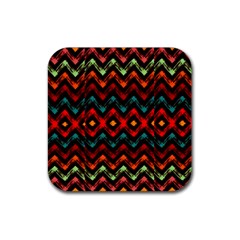 Seamless Native Zigzags By Flipstylez Designs Rubber Coaster (square)  by flipstylezfashionsLLC