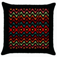 Seamless Native Zigzags By Flipstylez Designs Throw Pillow Case (black) by flipstylezfashionsLLC