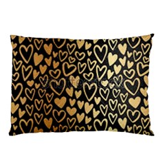 Cluster Of Tiny Gold Hearts Seamless Vector Design By Flipstylez Designs Pillow Case by flipstylezfashionsLLC