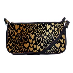 Cluster Of Tiny Gold Hearts Seamless Vector Design By Flipstylez Designs Shoulder Clutch Bags by flipstylezfashionsLLC