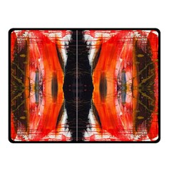 Retro Native Orange Graffiti By Kiekie Strickland Double Sided Fleece Blanket (small)  by flipstylezfashionsLLC