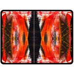 Retro Native orange graffiti by Kiekie Strickland Double Sided Fleece Blanket (Large)  80 x60  Blanket Back