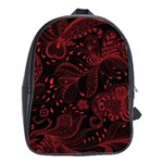 Seamless Dark Burgundy Red seamless tiny florals School Bag (Large) Front