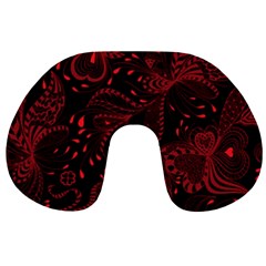 Seamless Dark Burgundy Red Seamless Tiny Florals Travel Neck Pillows by flipstylezfashionsLLC