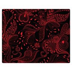 Seamless Dark Burgundy Red Seamless Tiny Florals Double Sided Flano Blanket (medium)  by flipstylezfashionsLLC