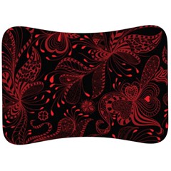 Seamless Dark Burgundy Red Seamless Tiny Florals Velour Seat Head Rest Cushion