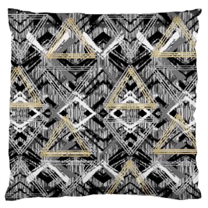 Retro black and white gold design by kiekiestrickland Standard Flano Cushion Case (Two Sides)