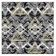 Retro Black And White Gold Design By Kiekiestrickland Large Satin Scarf (square) by flipstylezfashionsLLC