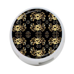 Golden Flowers On Black With Tiny Gold Dragons Created By Kiekie Strickland 4-port Usb Hub (one Side) by flipstylezfashionsLLC