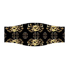 Golden Flowers On Black With Tiny Gold Dragons Created By Kiekie Strickland Stretchable Headband by flipstylezfashionsLLC