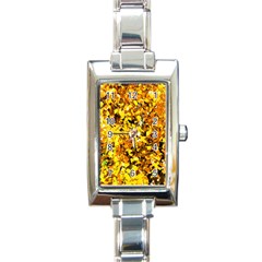 Birch Tree Yellow Leaves Rectangle Italian Charm Watch by FunnyCow