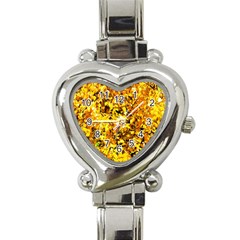 Birch Tree Yellow Leaves Heart Italian Charm Watch by FunnyCow