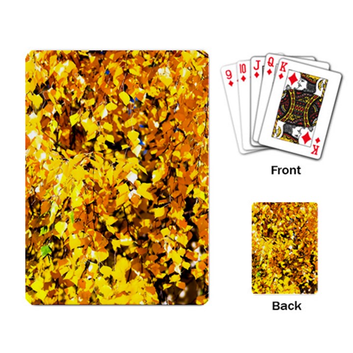 Birch Tree Yellow Leaves Playing Card