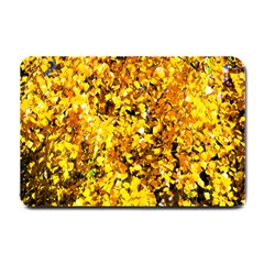 Birch Tree Yellow Leaves Small Doormat  by FunnyCow