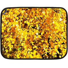 Birch Tree Yellow Leaves Fleece Blanket (mini) by FunnyCow