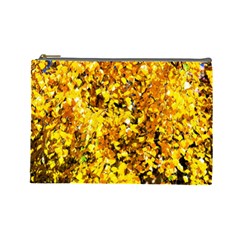 Birch Tree Yellow Leaves Cosmetic Bag (large) by FunnyCow