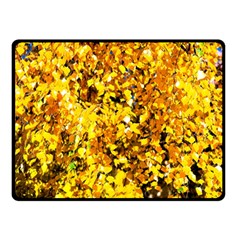 Birch Tree Yellow Leaves Double Sided Fleece Blanket (small)  by FunnyCow