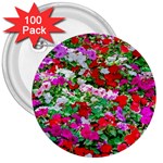 Colorful Petunia Flowers 3  Buttons (100 pack)  Front