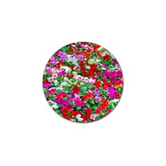 Colorful Petunia Flowers Golf Ball Marker by FunnyCow