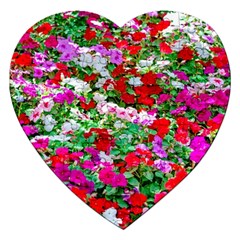 Colorful Petunia Flowers Jigsaw Puzzle (Heart)