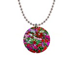 Colorful Petunia Flowers Button Necklaces Front