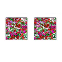 Colorful Petunia Flowers Cufflinks (Square)