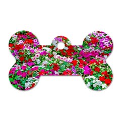 Colorful Petunia Flowers Dog Tag Bone (two Sides) by FunnyCow