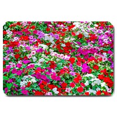 Colorful Petunia Flowers Large Doormat  by FunnyCow