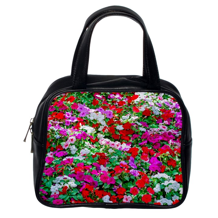 Colorful Petunia Flowers Classic Handbags (One Side)