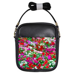 Colorful Petunia Flowers Girls Sling Bags by FunnyCow