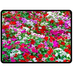 Colorful Petunia Flowers Fleece Blanket (large)  by FunnyCow