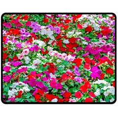 Colorful Petunia Flowers Fleece Blanket (medium)  by FunnyCow