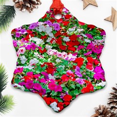 Colorful Petunia Flowers Ornament (snowflake) by FunnyCow