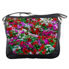 Colorful Petunia Flowers Messenger Bags by FunnyCow