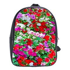 Colorful Petunia Flowers School Bag (xl) by FunnyCow