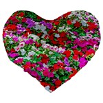 Colorful Petunia Flowers Large 19  Premium Heart Shape Cushions Back